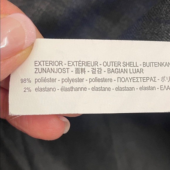 Zara Navy Blue Plaid Bell Sleeve Jacket/Top Sz L - Picture 8 of 16